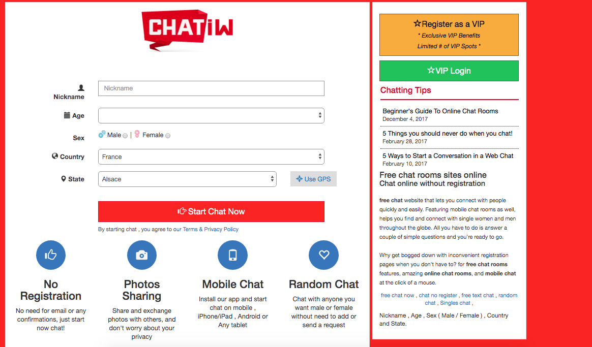 Chatiw Review - Dating For Free And Without Registration