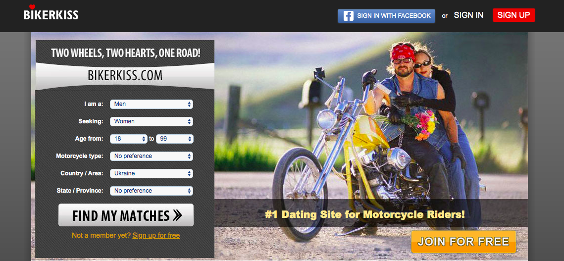 BikerKiss main page